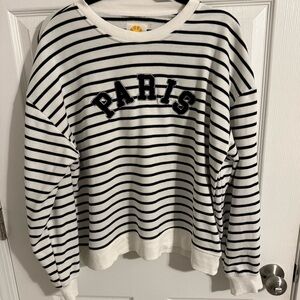 C&C California Black and White Striped Sweater